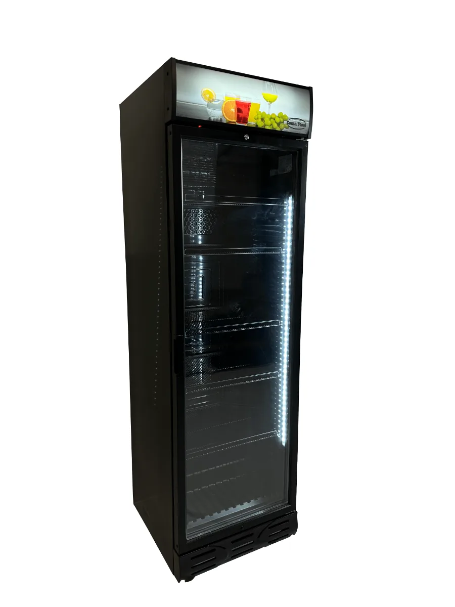 Kühlschrank 1 Glastür Schwarz Scharnieren Tür Linkerseite · Combisteel 7464.0093