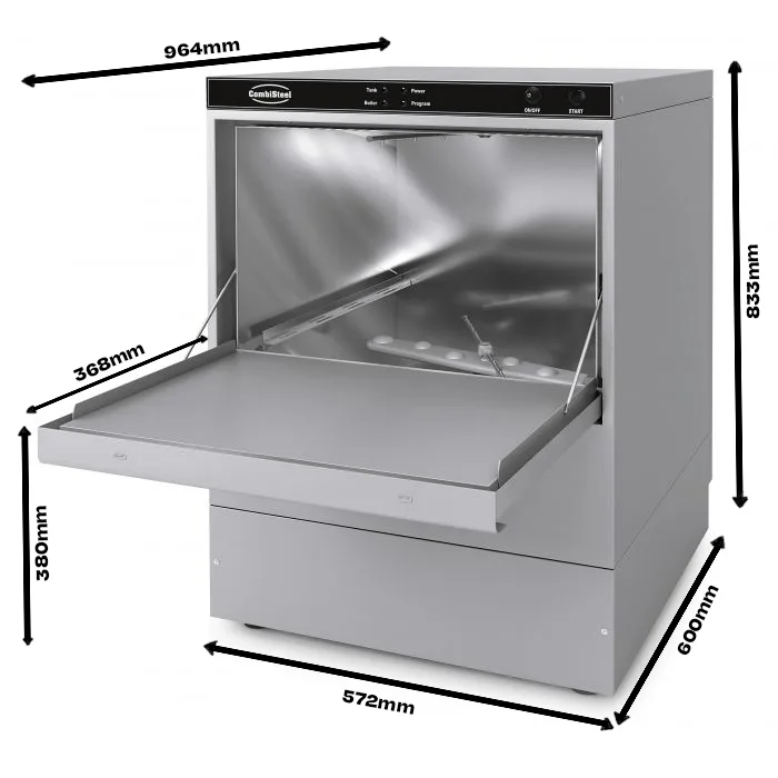 Geschirrspülmaschine Frontbedienung Ent 500-230 Dp Dde mit Abwasserpumpe und Spülmitteldosierer · Combisteel 7082.0060