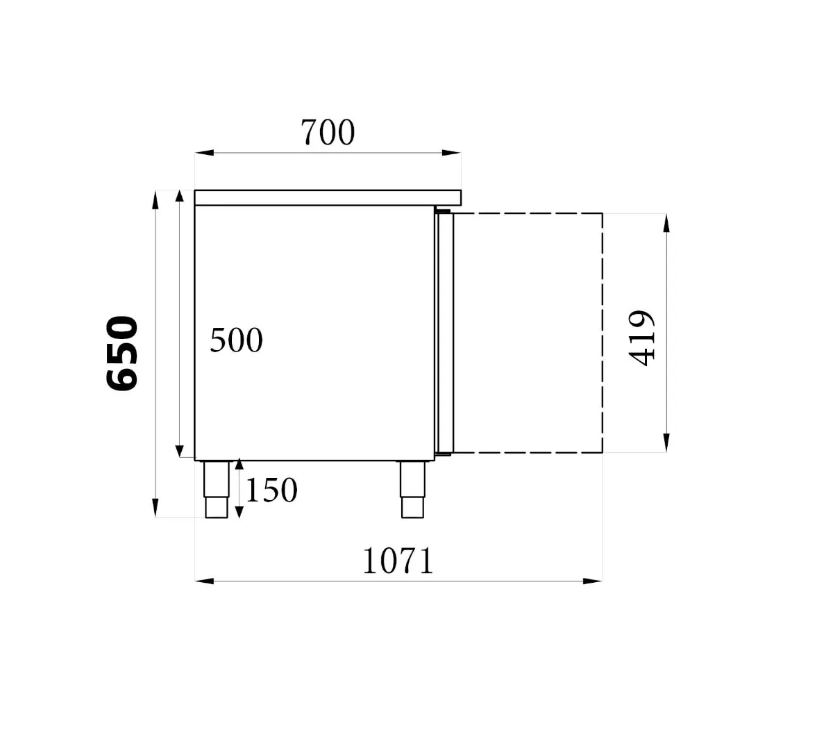 Kühltisch 650 Hoch 3 Türen · Combisteel 7450.0760