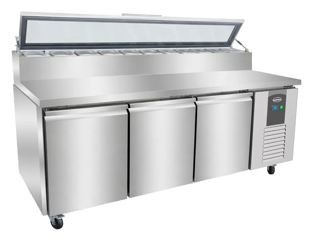 Saladette 3 Türen 8X1/3 GN Behälter Glasdeckel · Combisteel 7092.0115