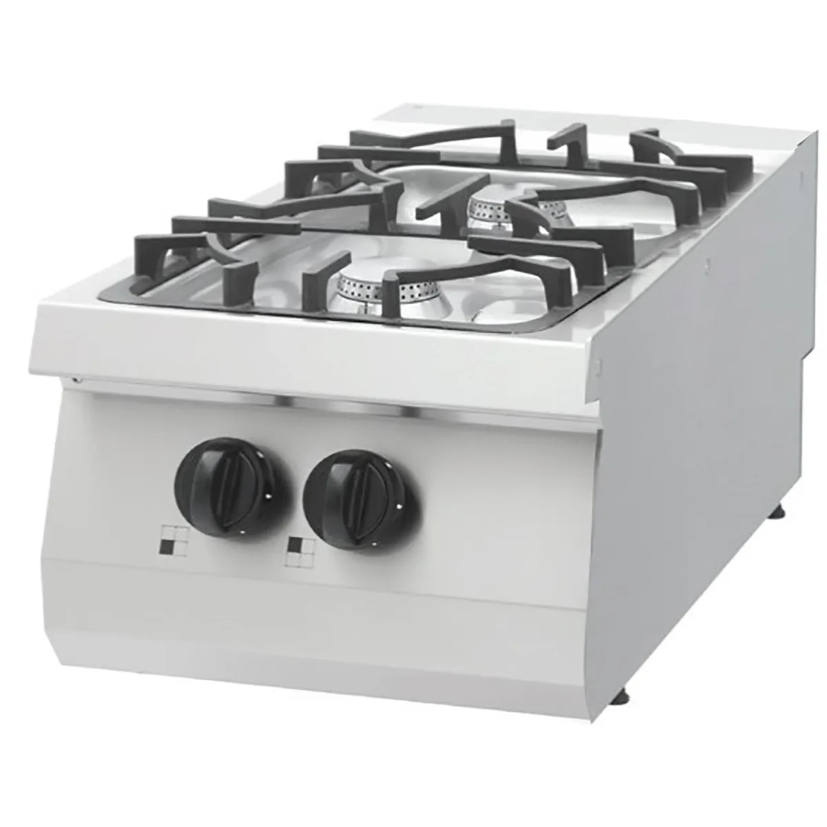 Maxima Heavy Duty Kochfeld · 2 Brenner · Einzeleinheit · 70 cm Tief · 15kW · Gas