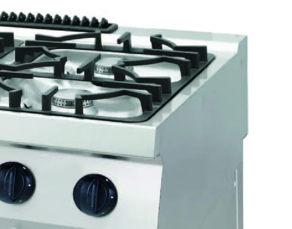 Extra aanzicht: Heavy Duty Fornuis · 4 Pitten · Dubbel · 70 cm Diep · 33 kW · Gas incl. Elektrische Oven