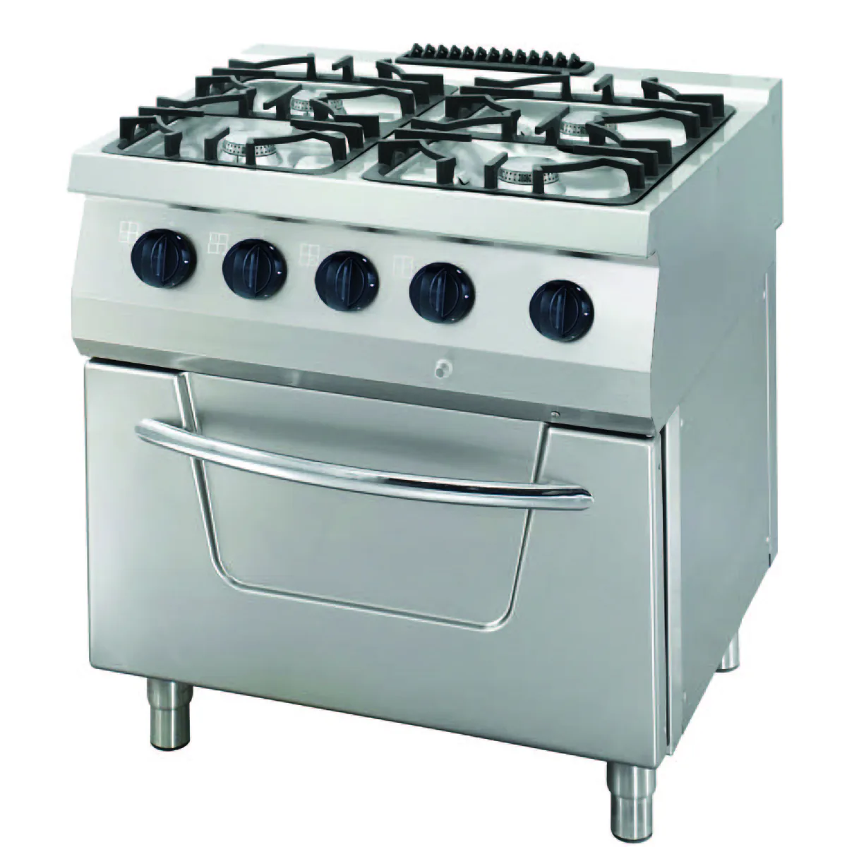 Maxima Heavy Duty Herd · 4 Brenner · Doppeleinheit · 70 cm Tief – 30 kW · Gas inkl. Elektroofen