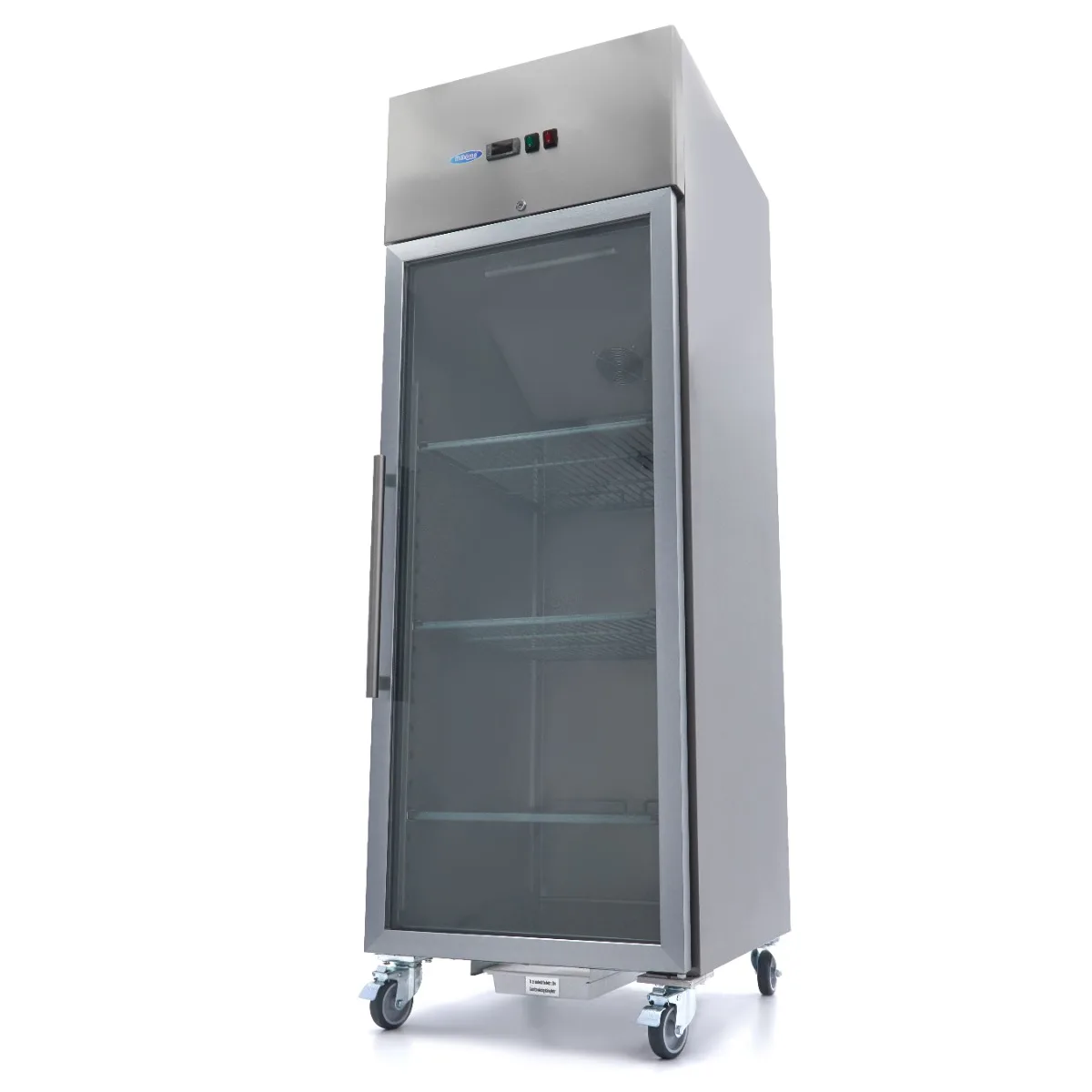 Maxima Kühlschrank · 600 l · 3 Einstellbare Regale (2/1 GN) · Rostfreier Stahl · mit Glastür
