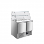 Preview: Saladette 700 2-fach mit eckigem Glasaufsatz - Gastrohot