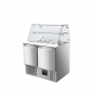 Preview: EASYLINE Saladette 700 / 2-fach mit eckigem Glasaufsatz
