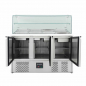 Preview: EASYLINE Saladette 700 / 3-fach mit eckigem Glasaufsatz