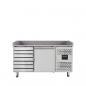 Preview: Pizzakühltisch Easyline 800, 1-türig, 7 Schubladen, grau - Gastrohot