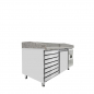 Preview: EASYLINE Pizzakühltisch 800 / 1-türig & 7 Schubladen "grau"