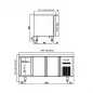 Preview: TOPLINE Kühltisch 700 / 3-fach GN1/1 mit 2 Schubladen / 2 Türen
