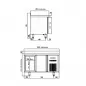 Preview: TOPLINE Tiefkühltisch 700 / 2-fach GN1/1 mit 2 Schubladen / 1 Tür & Aufkantung