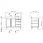 Preview: TOPLINE Arbeitsschrank 700 / 2 Schiebetüren, 3 Schubladen & Aufkantung B:1600