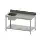 Preview: TOPLINE Cheftisch 700 / Becken links mit Aufkantung B:1200