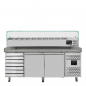 Preview: Pizzakühltisch Easyline 800 2-türig 7 Schubladen grau inkl. Kühlaufsatz GN1/4 - Gastrohot