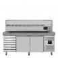Preview: Pizzakühltisch Easyline 800 2-türig 7 Schubladen grau inkl. Kühlaufsatz GN1/3 - Gastrohot