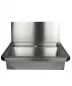 Preview: Edelstahl Waschbecken 600 mm mit Spritzschutz Preview: Edelstahl Waschbecken 600 mm mit Spritzschutz