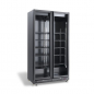Preview: KÜHLSCHRANK 2 GLASTÜREN SCHWARZ NAP-850