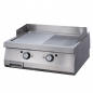 Preview: Premium Grillplatte halb gerillt Doppelgerät 90 cm tief Gas - Gastrohot