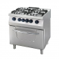 Preview: Robuster Herd 4 Brenner Doppelgerät 70cm tief 36kW Gas inklusive Elektrobackofen - Gastrohot