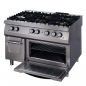Preview: Hochwertiger Herd 6 Brenner Dreifacheinheit 90 cm tief inklusive Backofen Gas