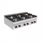 Preview: Gasherd – 44kW, 6 Brenner, Edelstahl, Gusseisenroste