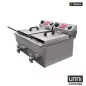 Preview: Elektrofritteuse UnniCooking 2x8L Budget – kompakt, Temperaturregelung, Ablasshahn