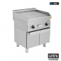 Preview: Gas-Bratplatte 650 SERIES glatt Edelstahl mit Röhrenbrenner UNNI-COOKING