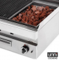 Preview: Lavasteingrill UnniCooking 650 LINE – Edelstahlbrenner, Lavasteine