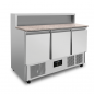 Preview: Pizza-Kühltisch 3-türig GN 1/1, 8×GN 1/6, +2°C bis +8°C