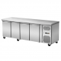 Preview: Umluft Kühlthek 4 Türen ohne Aufkantung - Gastro Kühltisch 2 bis 8°C