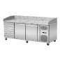Preview: Pizzakühltisch Granit mit 2 Türen & 7 Schubladen – GN1/3-Aufsatz, 202,5×80×86 cm