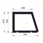 Preview: Skyrainbow Saladette 137×70 – 3 Türen, Glas gerade (schwarz)