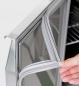 Preview: Skyrainbow Saladette 137×70 – 3 Türen, Glas gerade (schwarz)