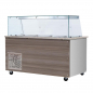 Preview: Kalte Theke, 4x GN1/1, Granit rosa-grau, 152x82x88,5 Klarglas ohne Zwischenablage, H=396mm