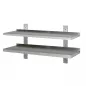 Preview: Wandbord aus Edelstahl – verstärkt, 2 Böden, 160×30 cm