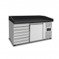 Preview: Pizza Abkühltisch 1 Tür 7 Teigschubladen EN600x400 Umluftkühlung