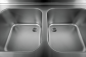 Preview: Edelstahl Spüle 2 Becken links 180x70x85cm geschweißt