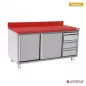 Preview: Polyethylen-Arbeitsschrank 1400x700 mm mit Schiebetüren, 3 Schubladen