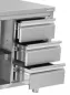 Preview: Arbeitsschrank 1200x600 mm ohne Aufkantung, 3 Schubladen rechts