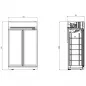 Preview: Combisteel Glastürkühlschrank schwarz mit 2 Flügeltüren und Werbedisplay | 1000 Liter