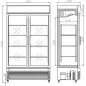 Preview: Combisteel Kühlschrank mit 2 Glastüren 7455.1390 | Umluftkühlung | 750 Liter