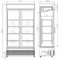 Preview: Combisteel Glastürkühlschrank mit 2 Glastüren schwarz | 780 Liter