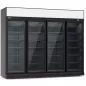 Preview: Kühlschrank 4 Glastüren Schwarz Ins-2060R Bl