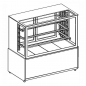 Preview: Fleischvitrine Statisch | B1500xT750xH1300 mm | Bordeaux-​​Schwarz