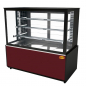 Preview: Fleischvitrine Statisch | 1500x750x1300 | Bordeaux-​​Schwarz