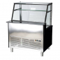 Preview: Fleischvitrine Umluftkühlung | B1250xT850xH1300 mm | Weiß-​​Schwarz