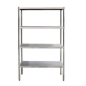 Preview: Regalsystem ECO 1800x500xH1800 mm Edelstahl – 4 verstärkte Böden