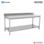 Preview: Arbeitstisch 700 mit Seitenwand 600x700xH850mm Edelstahl
