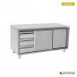 Preview: Arbeitsunterschrank 1800x600x850mm mit 3 Schubladen links, ohne Aufsatz