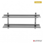 Preview: UNNINOX Wandregal 2000 × 300 mm, 2 Ablageebenen